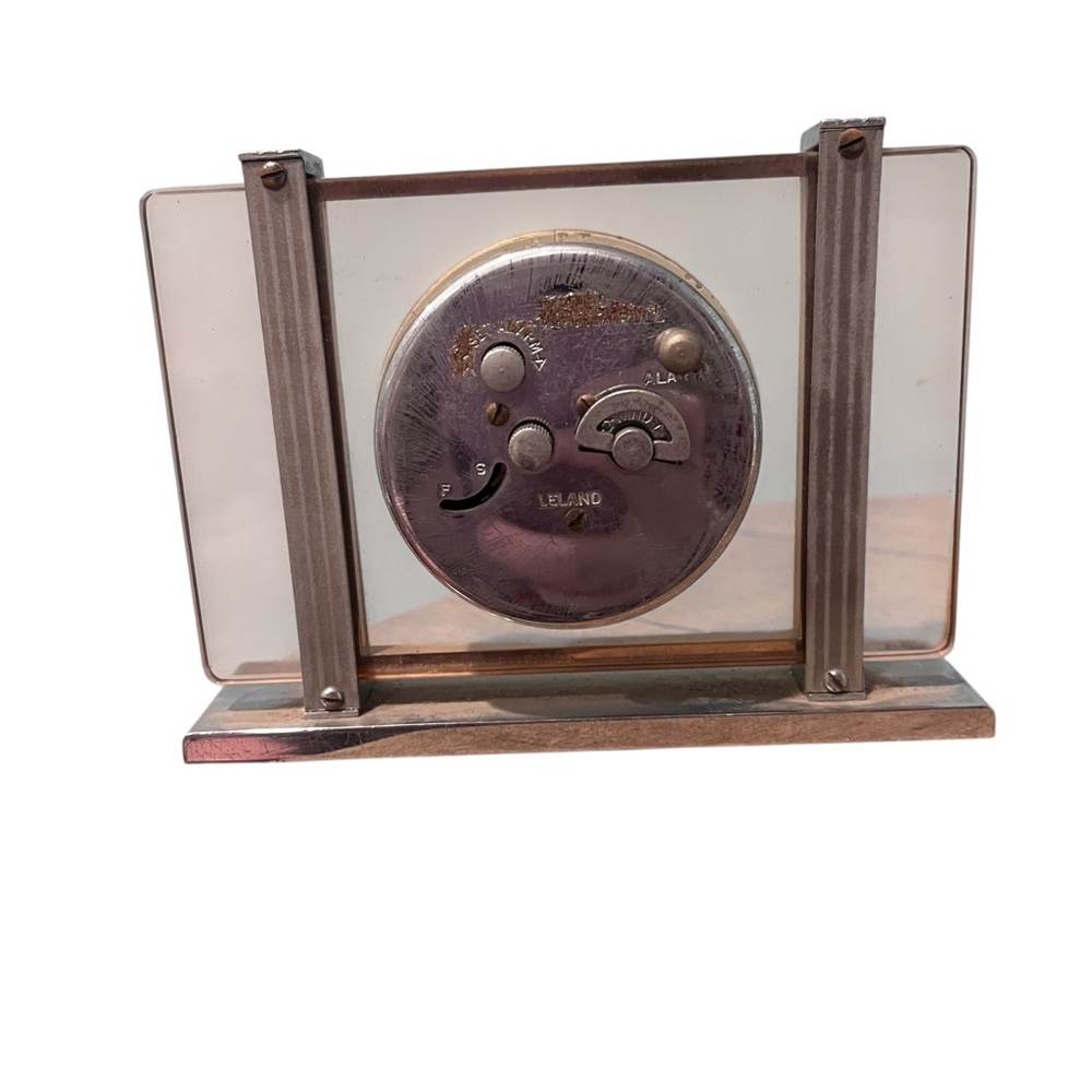 Vintage WESTCLOX 1930s Art‎ Deco Alarm Clock Leland FOR PARTS NOT WORKING - Picture 6 of 13